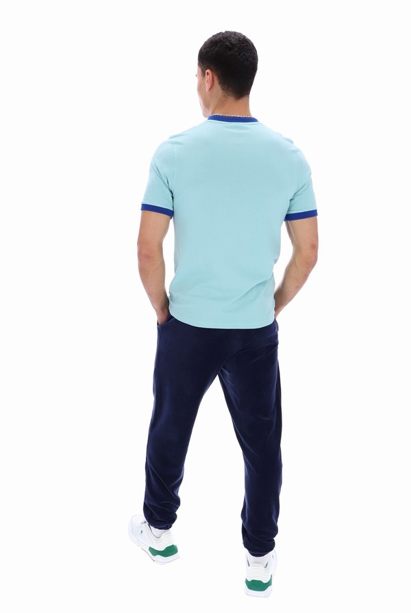 Turquoise Fila Marconi Essential Ringer Men T-shirts | 7952NCEPV