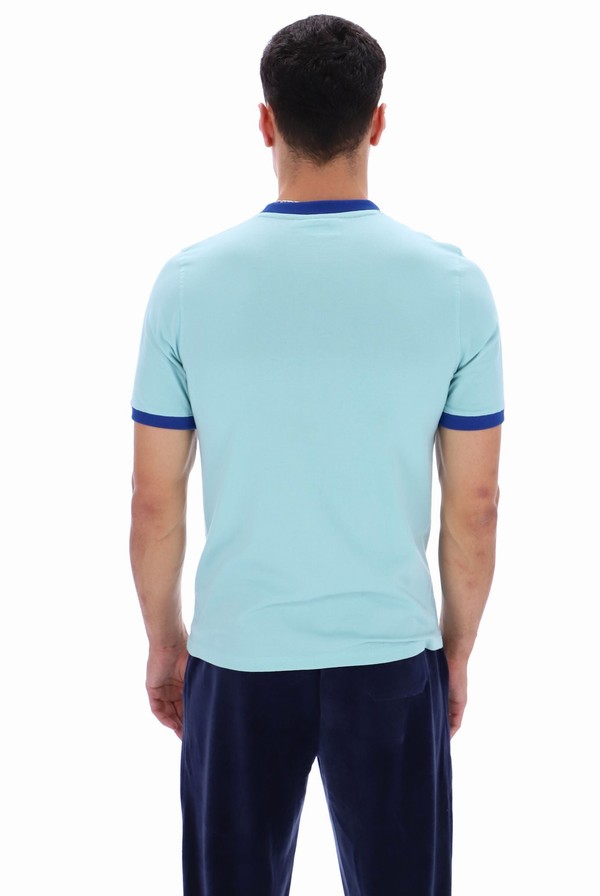 Turquoise Fila Marconi Essential Ringer Men T-shirts | 7952NCEPV