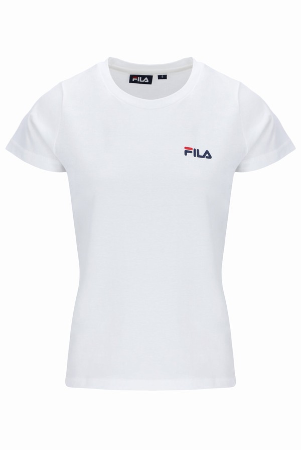 White Fila Cecilia Classic Logo Women T-shirts | 6318LMKSD