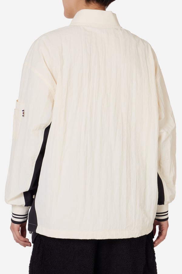 White Fila Cima Crinkled Half Zip Women Tops | 3217FMLAI