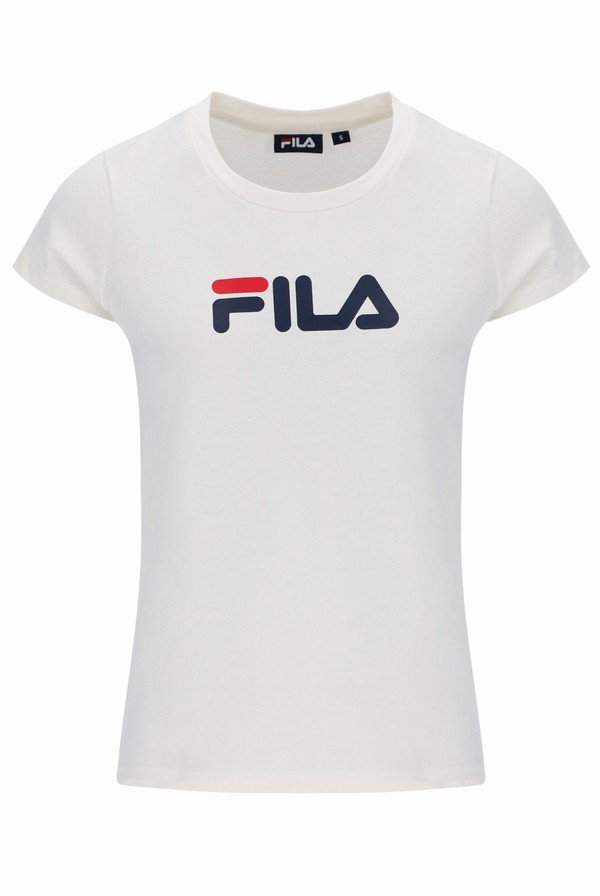 White Fila Classic Men T-shirts | 3721GXFIV