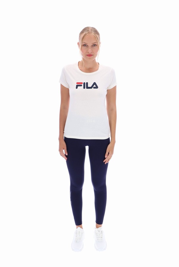 White Fila Classic Men T-shirts | 3721GXFIV