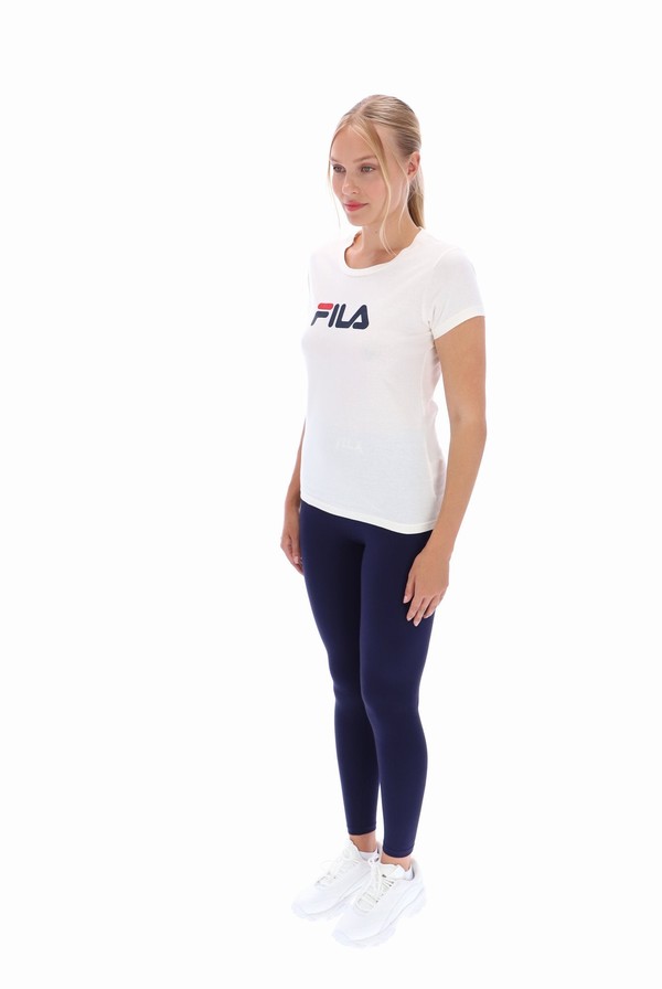 White Fila Classic Men T-shirts | 3721GXFIV