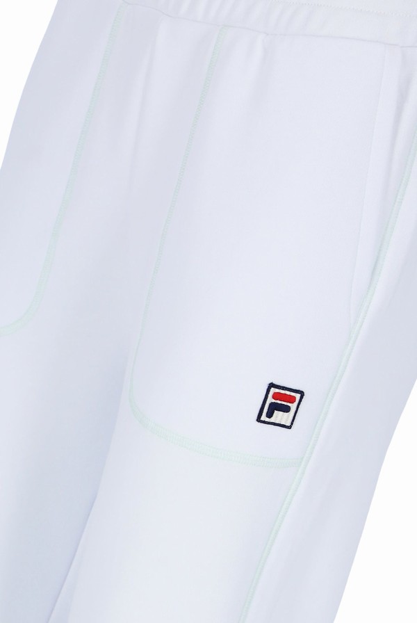 White Fila Contrast Stitch Men Sweatpants | 4125CQMXZ