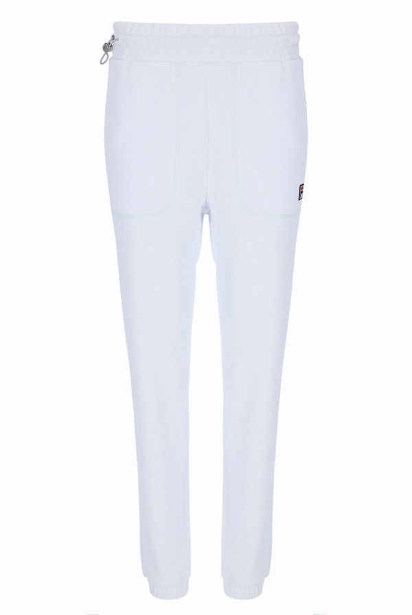 White Fila Contrast Stitch Men Sweatpants | 4125CQMXZ