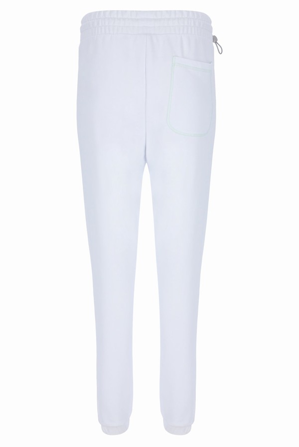 White Fila Contrast Stitch Women Sweatpants | 9056ROVNW