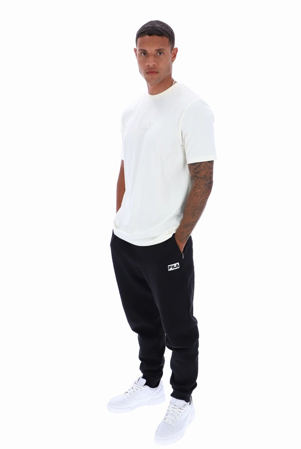 White Fila Dax Sleeve Men T-shirts | 5810RFYBT