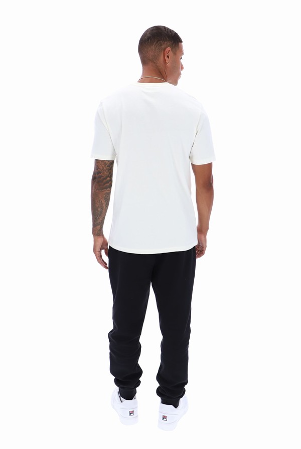 White Fila Dax Sleeve Men T-shirts | 5810RFYBT