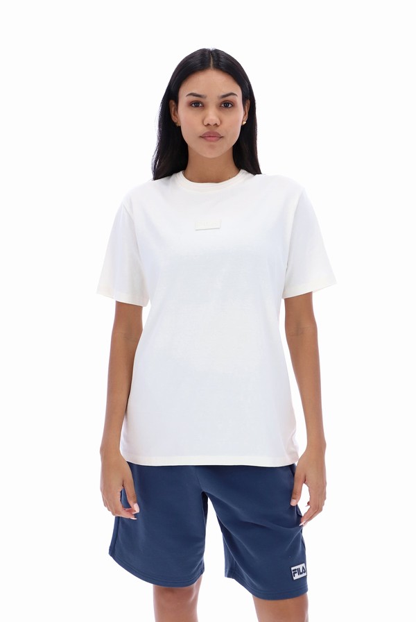 White Fila Dax Sleeve Men T-shirts | 7894EACPS