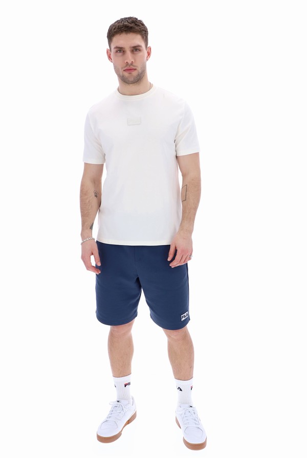 White Fila Dax Sleeve Men T-shirts | 7894EACPS