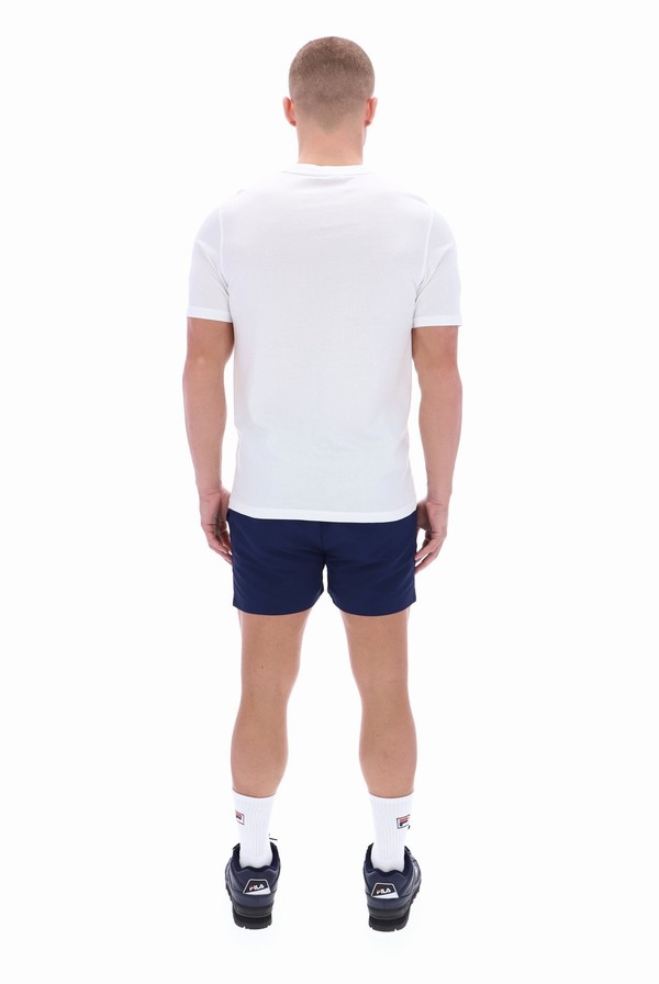 White Fila Dixon Front Graphic Men T-shirts | 9068CWSFG