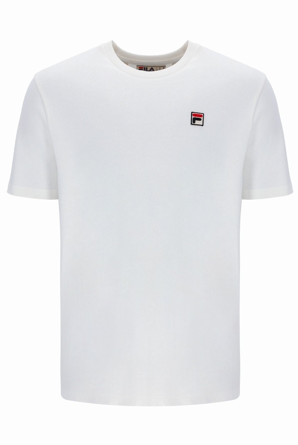 White Fila Earth Graphic Organic Men T-shirts | 9024TNARE