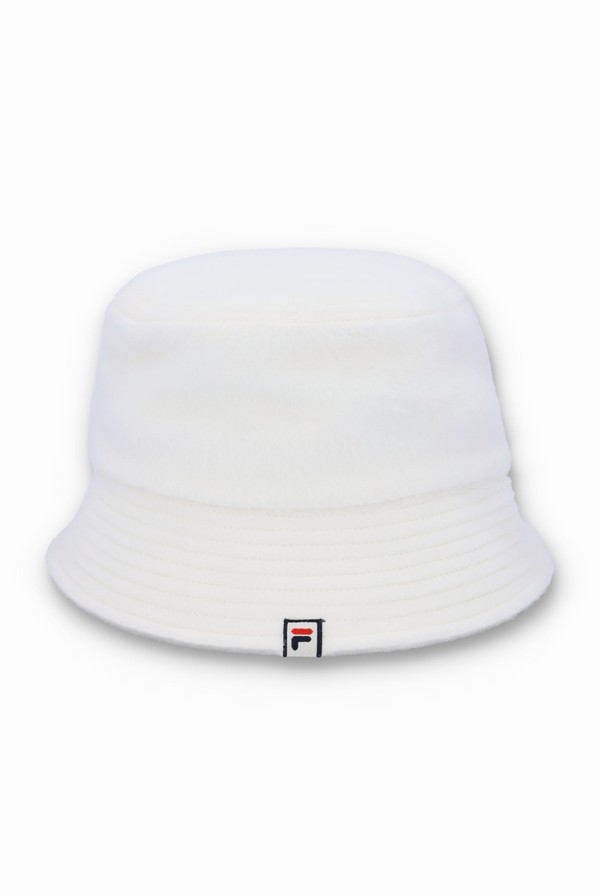 White Fila Elevens F-Box Bucket Men Hats | 3697ITMBW