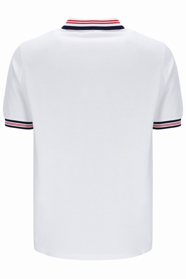 White Fila Faraz Tipped Rib Men Polo Shirts | 8216TCUWX