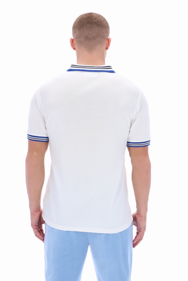 White Fila Faraz Tipped Rib Men Polo Shirts | 3847ERTKH