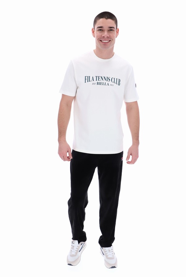 White Fila Fratel Organic Graphic Men T-shirts | 2950DLUNO