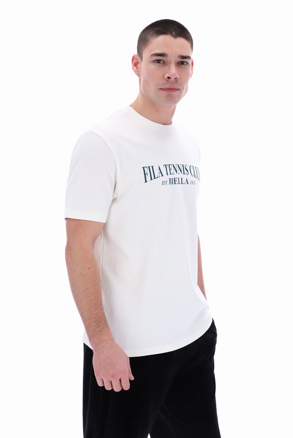 White Fila Fratel Organic Graphic Men T-shirts | 2950DLUNO