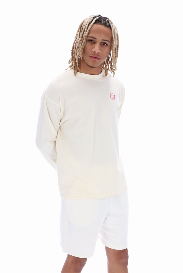 White Fila Fredrick Graphic Long Sleeve Men T-shirts | 6758SJXPM