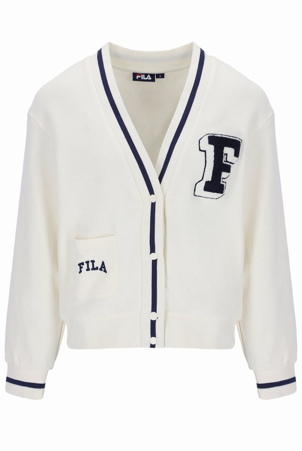 White Fila Gadsden Varsity Women T-shirts | 5918NIREW