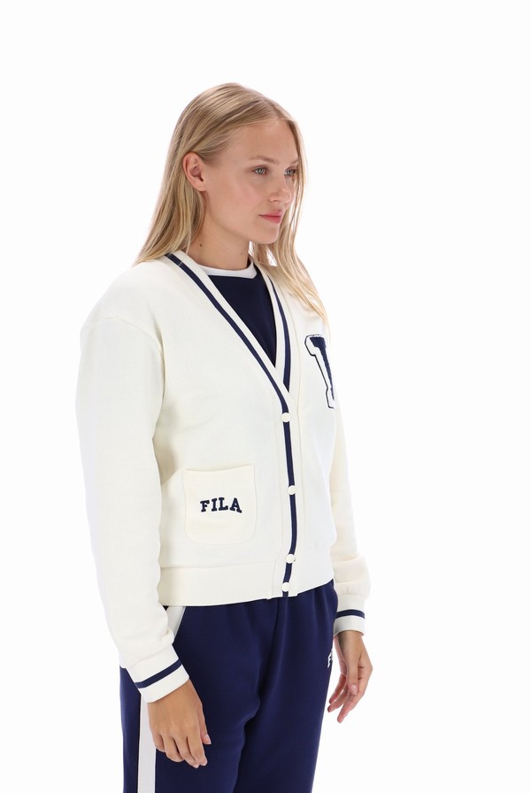 White Fila Gadsden Varsity Women T-shirts | 5918NIREW