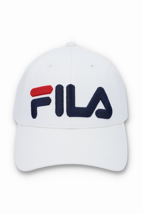 White Fila Illa Baseball Men Caps | 0197IEABS