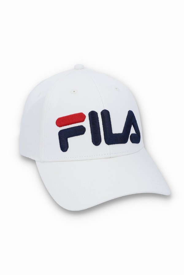 White Fila Illa Baseball Men Caps | 0197IEABS