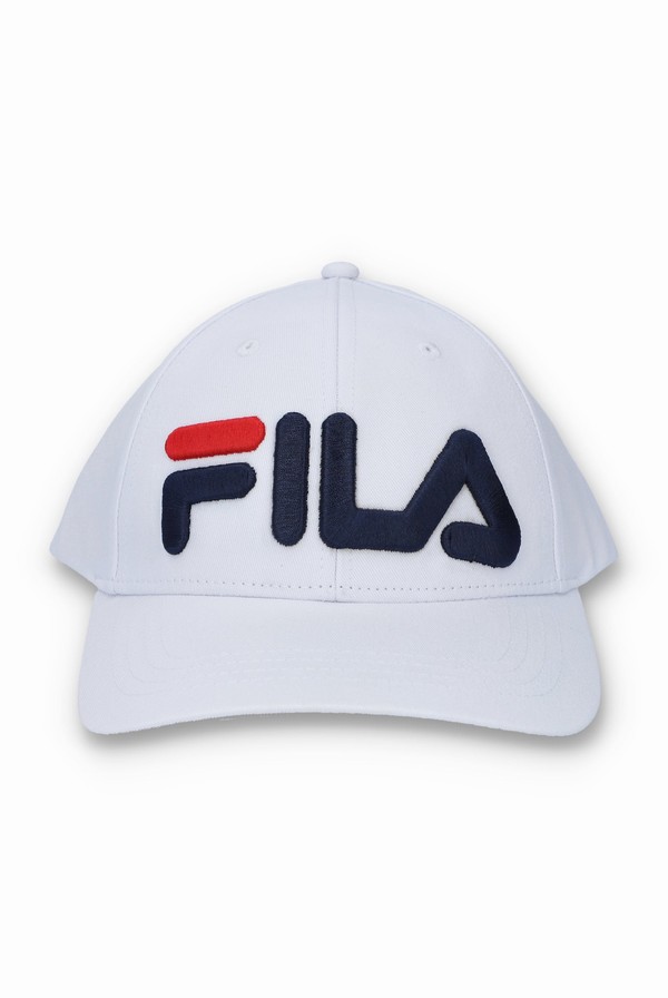 White Fila Illa Snapback Baseball Men Caps | 2147GLZNC