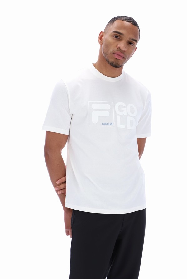 White Fila Jax Archive Influence Graphic Men T-shirts | 3410ULWGH