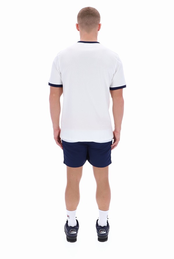 White Fila Joey Jaquard Men T-shirts | 5316XKILJ