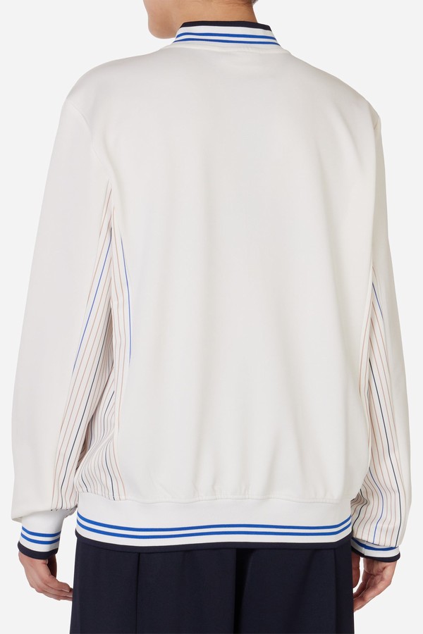 White Fila Knitted Settanta Men Track Top | 1240FPVAW