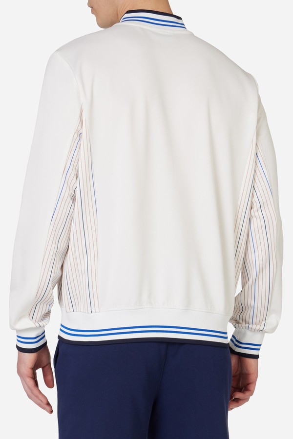 White Fila Knitted Settanta Men Track Top | 1240FPVAW