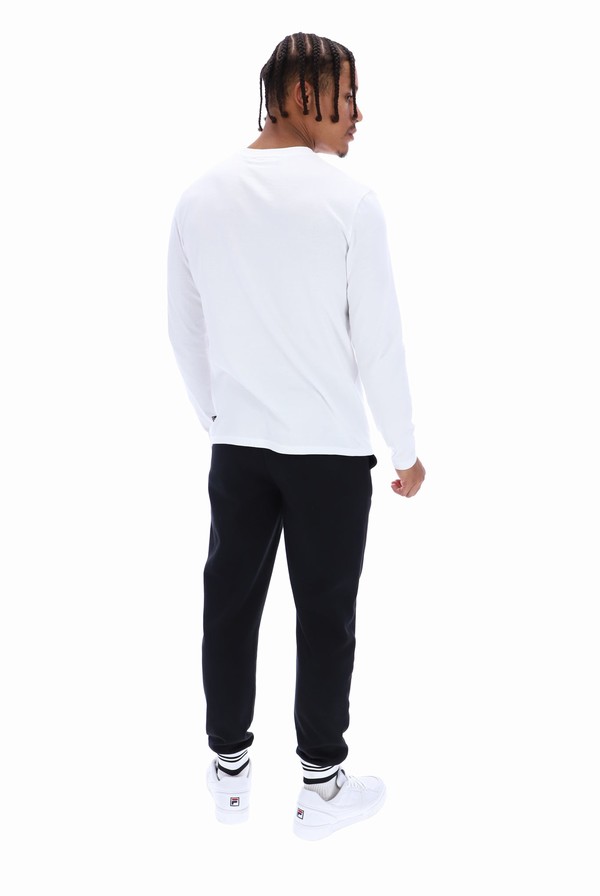 White Fila Kylar Long Sleeved Men Sweatshirts | 8053LRBNV