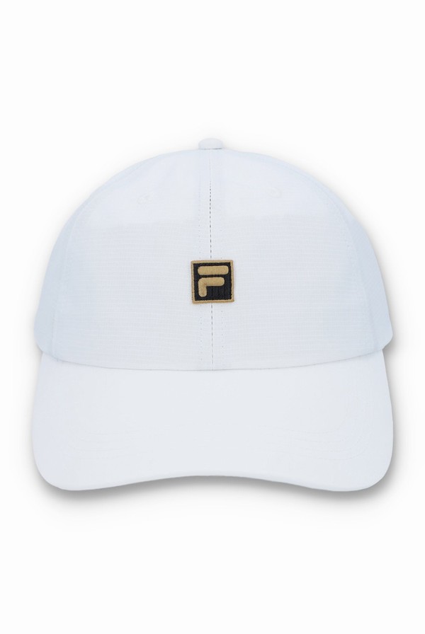 White Fila Kylo Classic 6 Panel Men Caps | 0562BKGFI