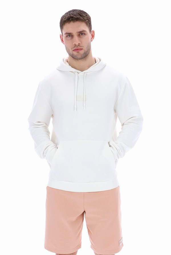 White Fila Lance Men Hoodie | 7084EBUFA