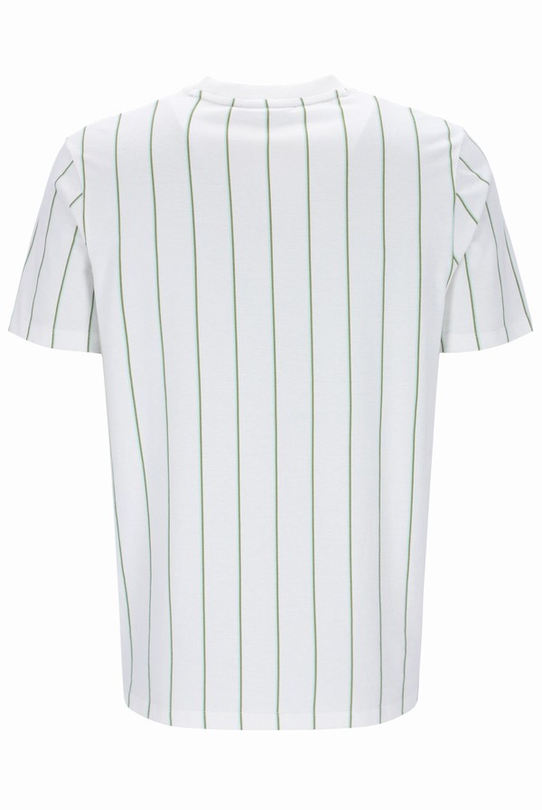 White Fila Lee Pin Striped Men T-shirts | 9506WKSVH