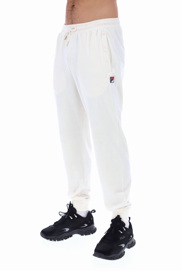 White Fila Lir Velour Men Bottoms | 2958UTHQC