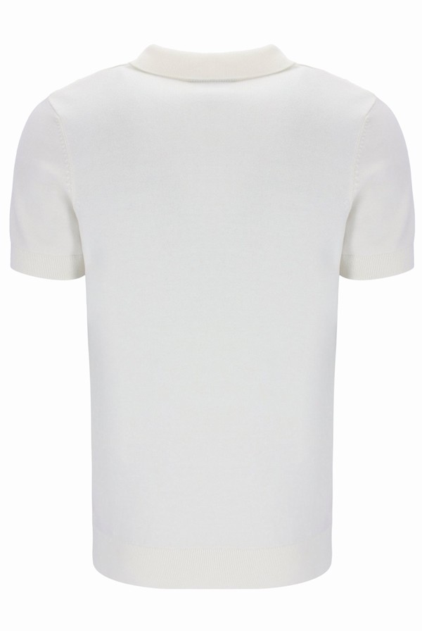 White Fila Lucian Knit Men Polo Shirts | 8931SZYCD