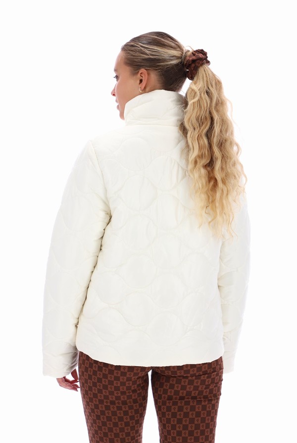 White Fila Mavis Quilted Women Jackets | 0732KSOYR