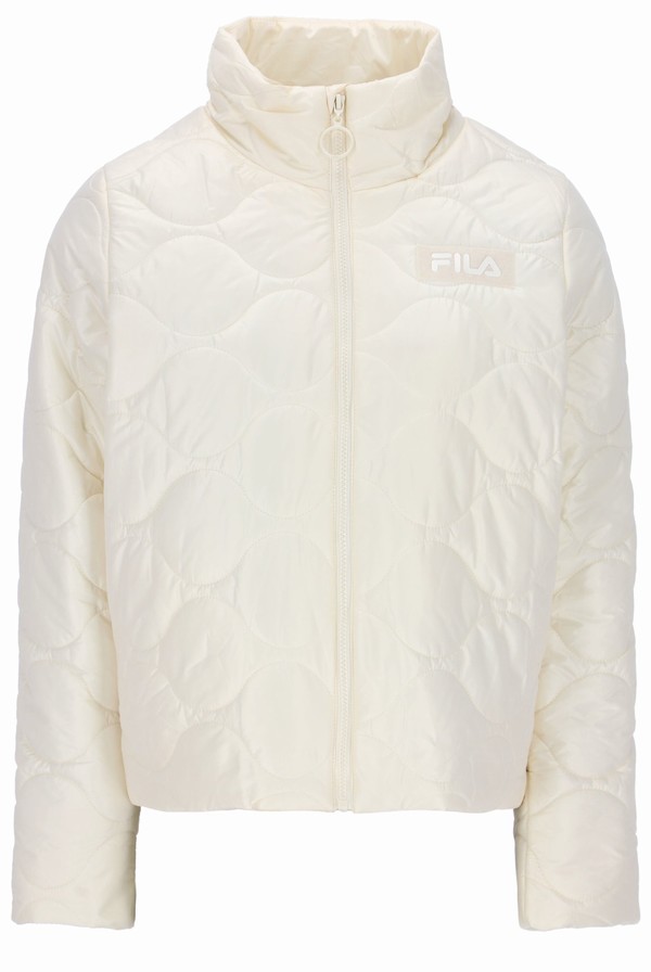 White Fila Mavis Quilted Women Jackets | 0732KSOYR