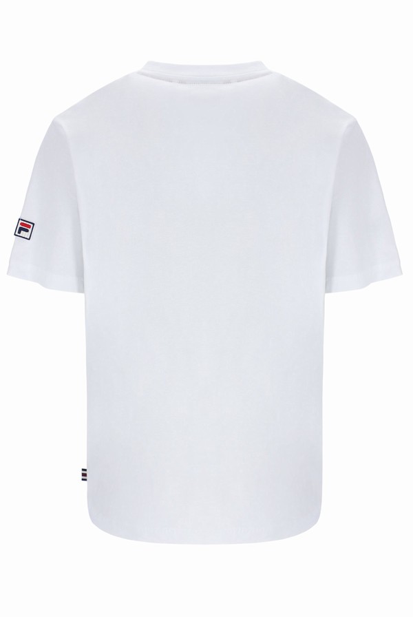 White Fila Mountain Peak Graphic Men T-shirts | 1697AMCSQ