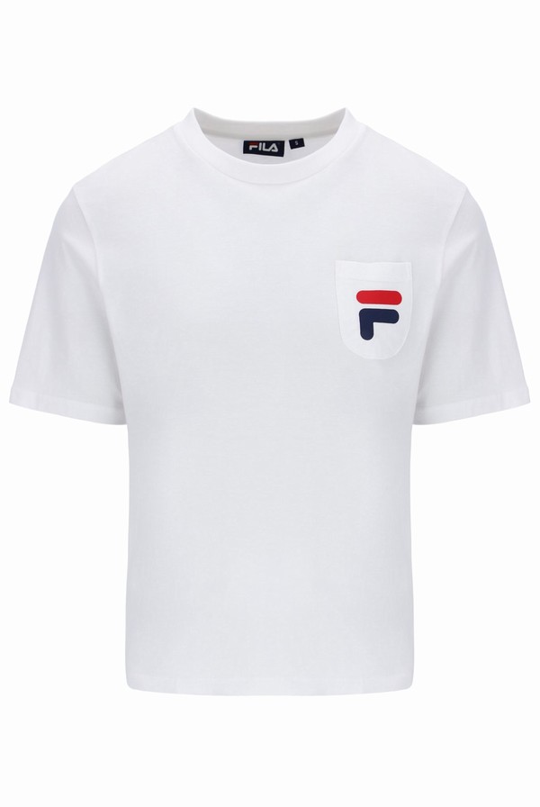 White Fila Nori Boxy Pocket Women T-shirts | 2507RYKTO