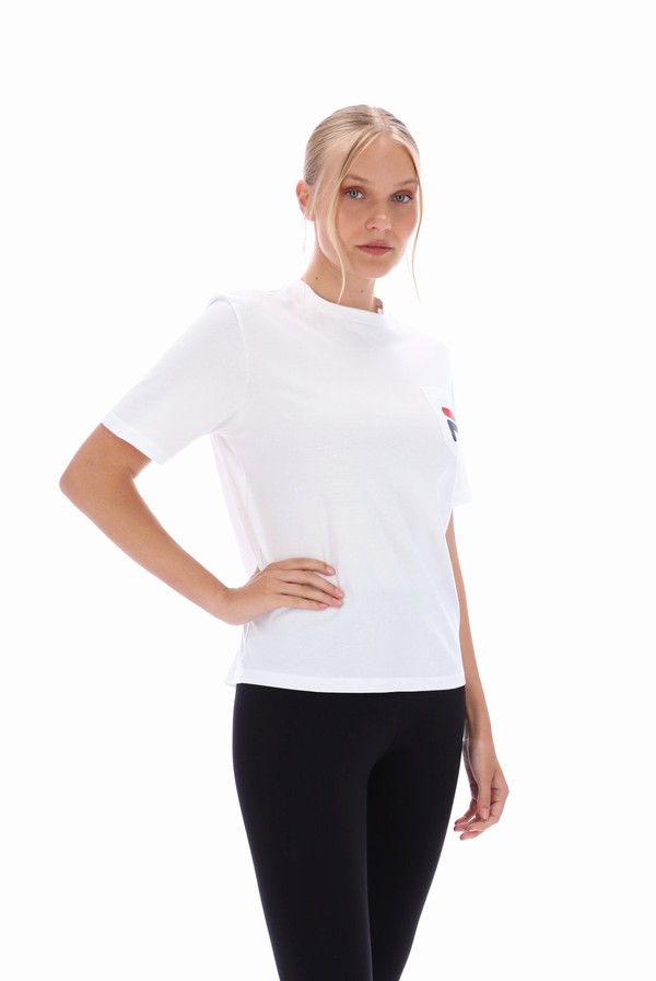 White Fila Nori Boxy Pocket Women T-shirts | 2507RYKTO