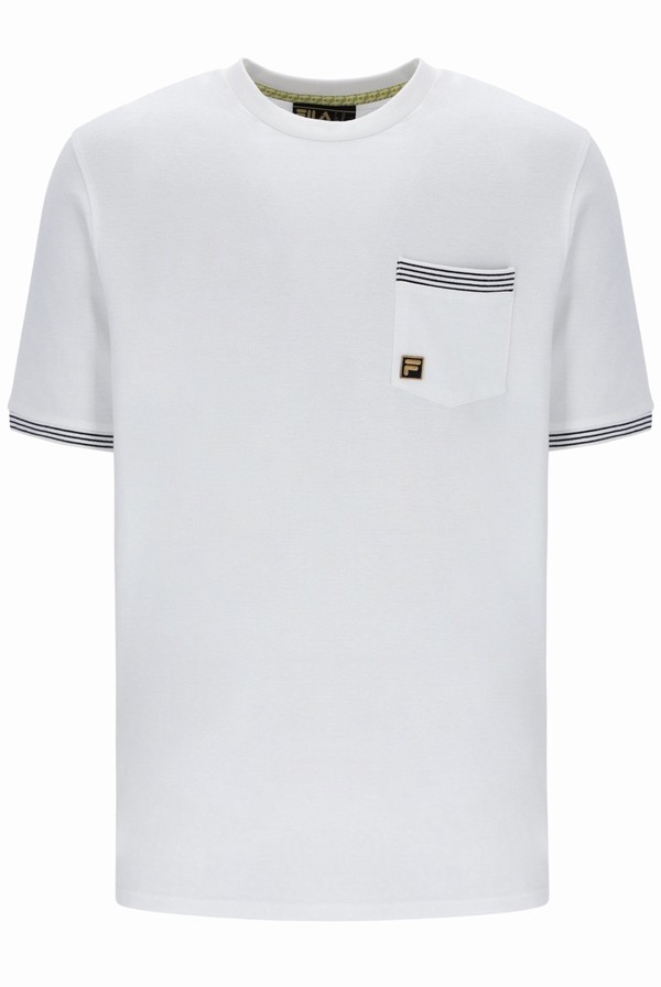 White Fila Otto Pocket Men T-shirts | 3021WHESY