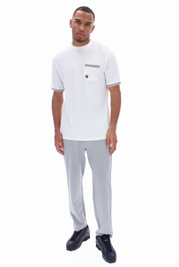 White Fila Otto Pocket Men T-shirts | 3021WHESY