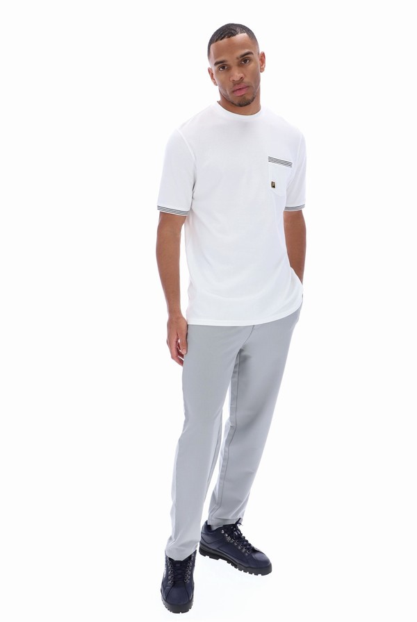 White Fila Otto Pocket Men T-shirts | 3021WHESY