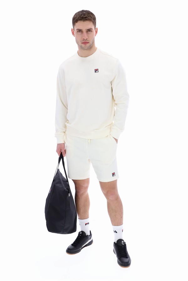 White Fila Seppi Crew Men Sweatshirts | 8741IAUOD