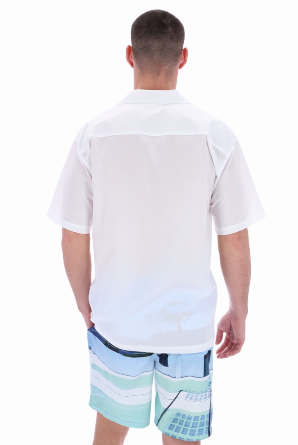 White Fila Soren Button Up Men T-shirts | 9276FVBCQ