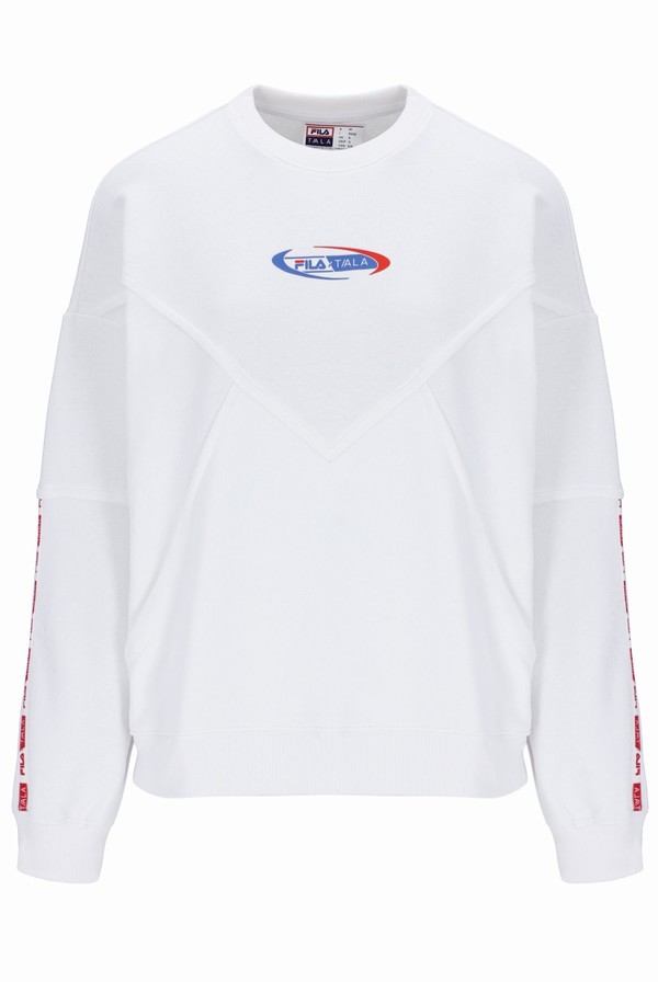 White Fila TALA Crew Women Co-ords | 1572QKTVE