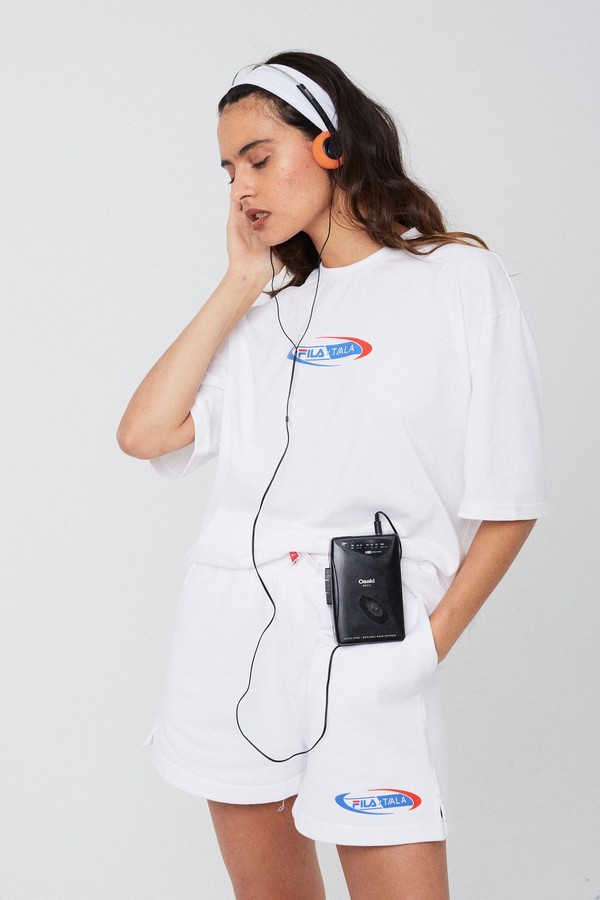 White Fila TALA Oversized  Women T-shirts | 4108BKLNP