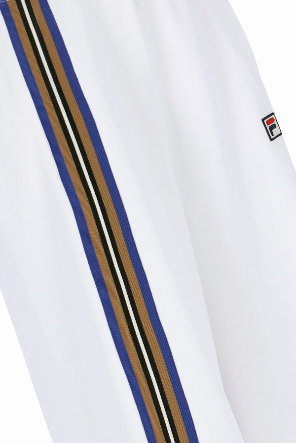 White Fila Tape Detail Flared Women Bottoms | 1852BOXPD